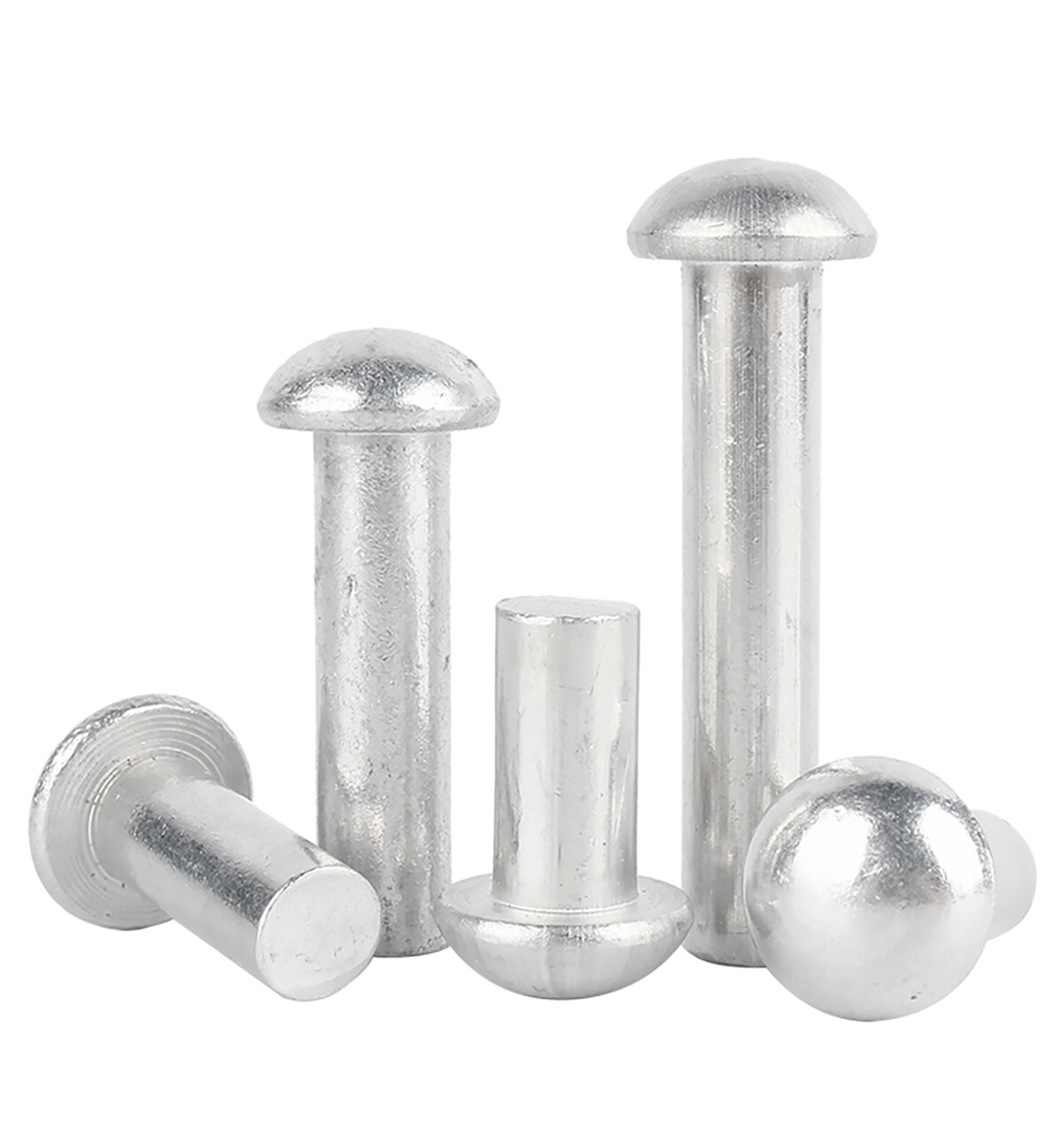 Aluminium Solid Round Head Rivets, DIN 660, Sizes M2-M8, Lengths 3-50mm