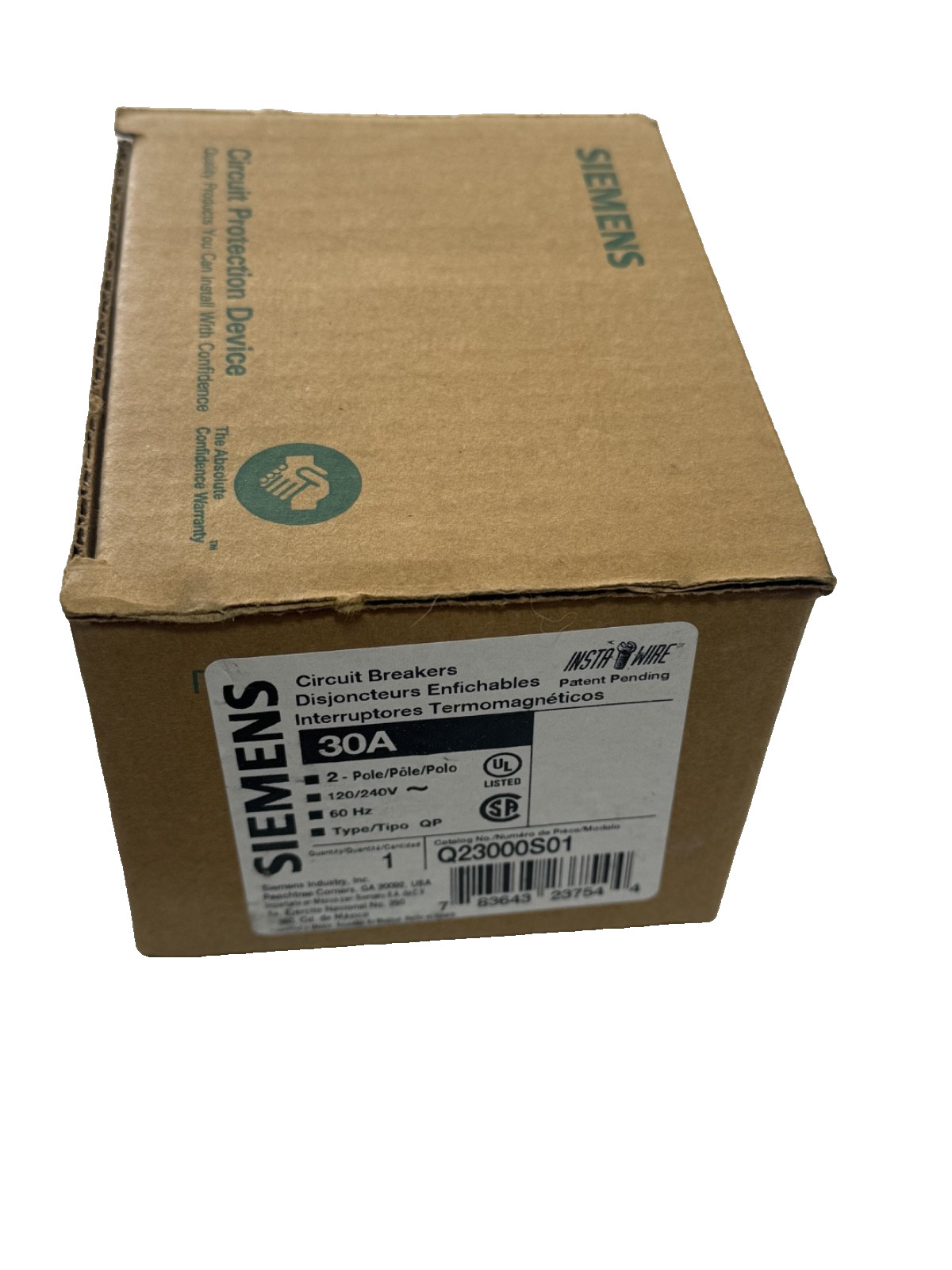 (1) NEW Siemens Q23000S01 2p 30a 10k 120v Shunt QP Circuit Breaker NEW IN BOX