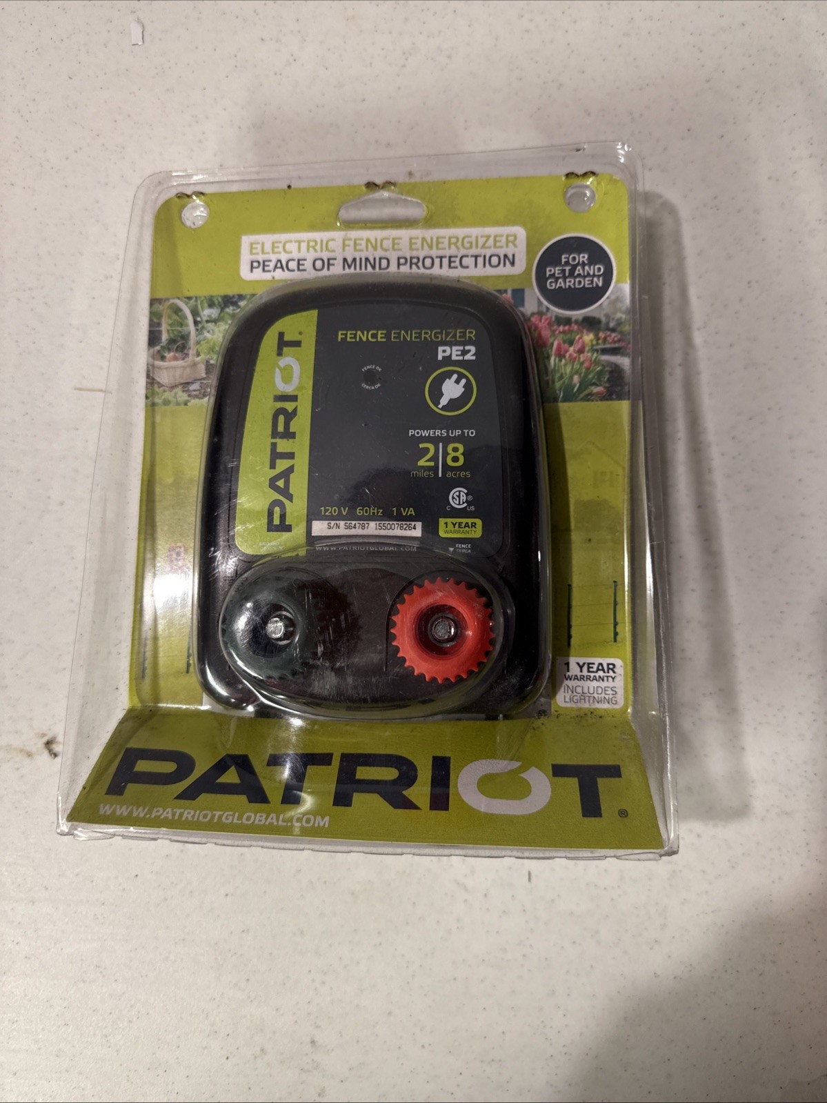 Patriot Electric Fence Energizer PE2 (8 Acres) New Sealed