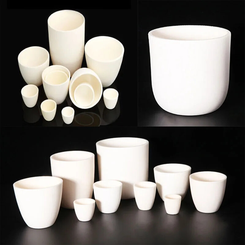 5-1000ml Alumina Crucible 99% Alumina Ash Crucible Without Cover for Experiment