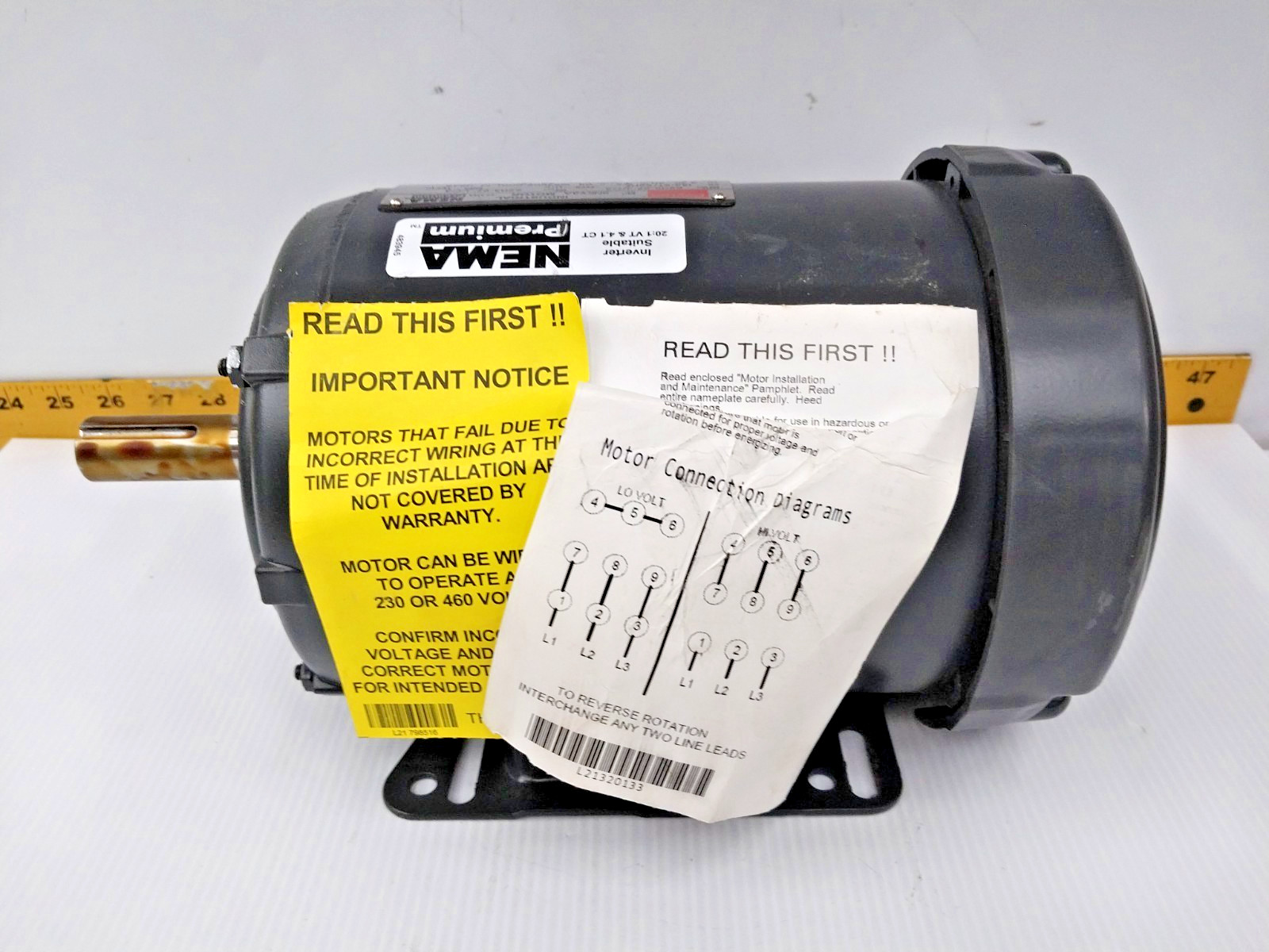 New Dayton 2 HP AC Electric Motor 143/5T Frame 1750 RPM 230/460 VAC 2NKY3A