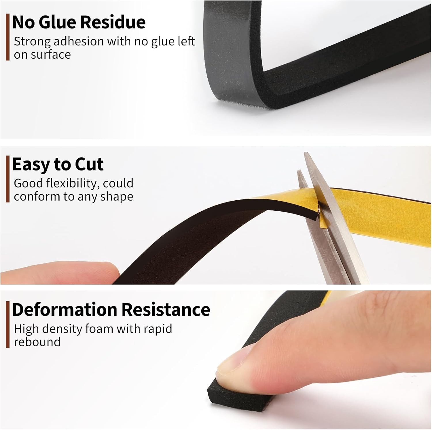 Neoprene Foam Seal Strip for Craft & DIY Projects – 50 Ft