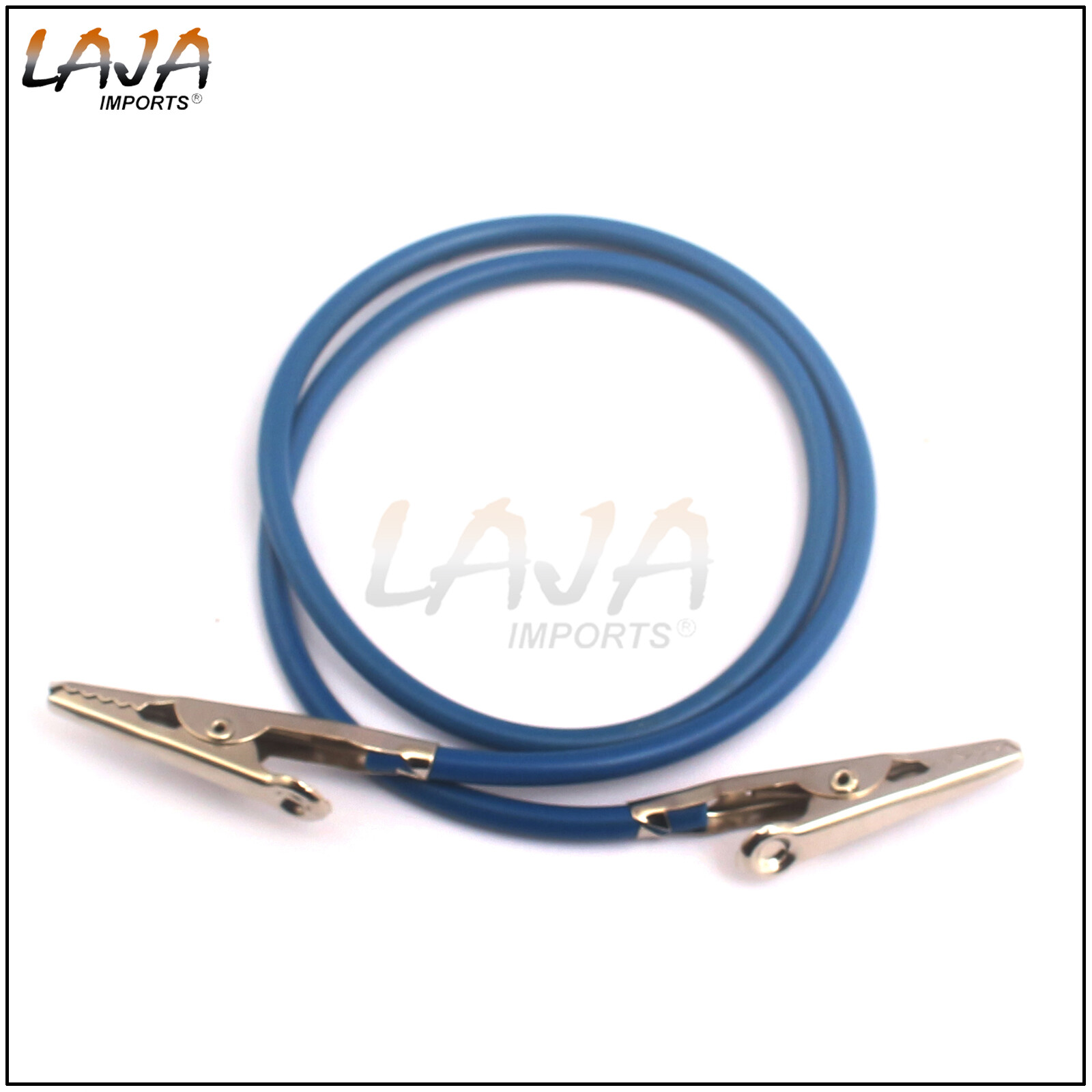 Dental Bib Silicone Holder Napkin Clip Flexible Rubber Chain Blue Color