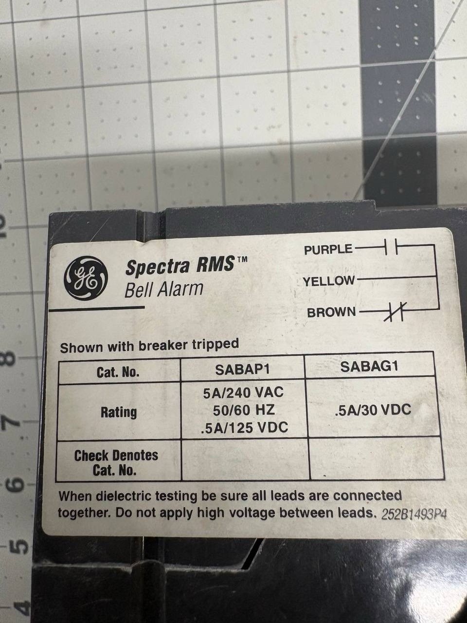 GE SELA36AT0100 Spectra RMS 100A 600V 3 Pole Breaker W/ SRPE100A Plug & Alarm