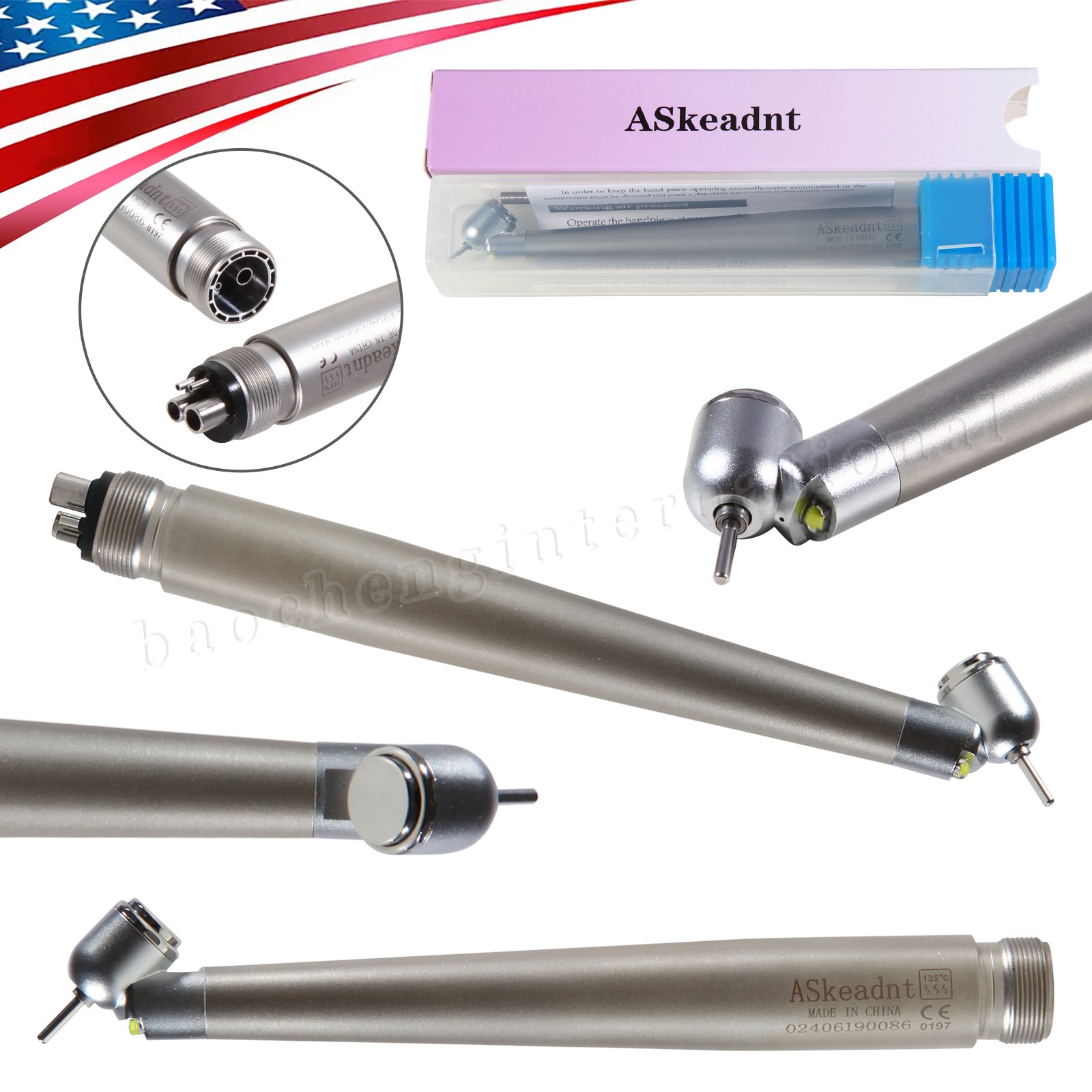 Dental 45° Surgical High Speed Handpiece LED E-generator Push Button NSK STYLE