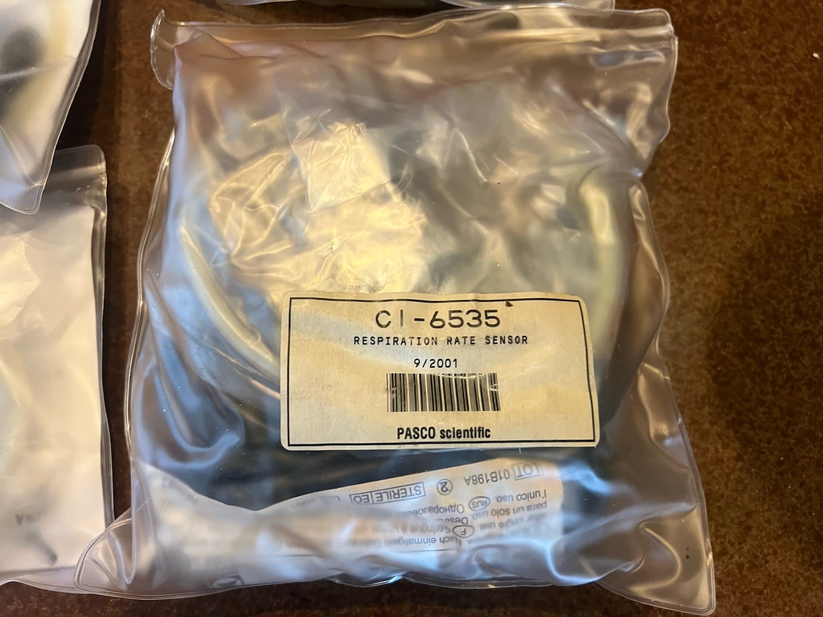Huge box – PASCO Scientific Sensors, Heart Rate, pH Electrode, EKG, Respiration.