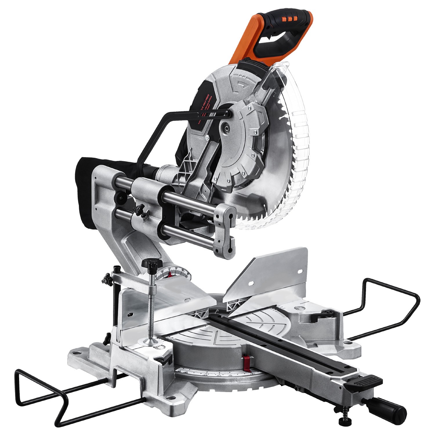 Uimoso 12-Inch Sliding Miter Saw with 15 Amp Motor, Dual Bevel, 60-Tooth Blade