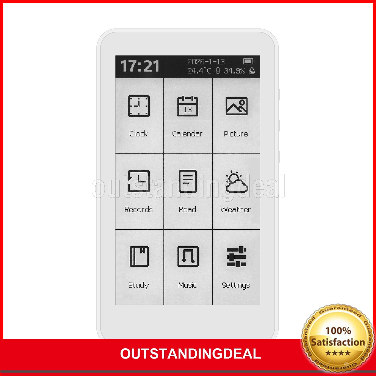 HamGeek M3 E-Book Reader 3.7-inch Touch Screen E-Paper 10-Level Adjustable ot26