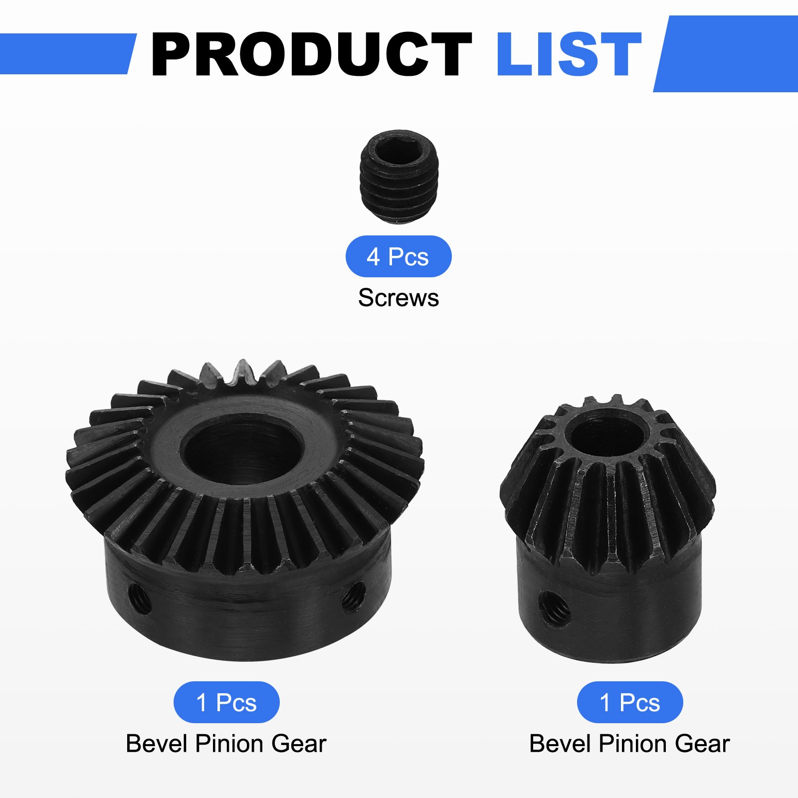 2Pcs Tapered Bevel Gear Set, 1.5 m 1:2 (15T/30T) Bevel Gear(8/15mm Shaft Hole)