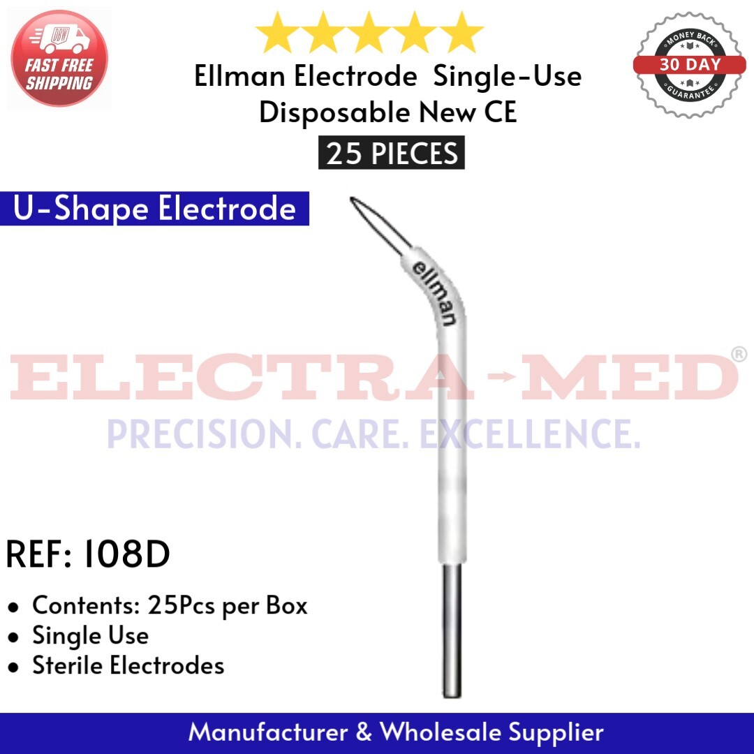 Ellman Electrodes – 14 Types: Ball, Needle, Scalpel, Diamond, Round, U – 25 Each