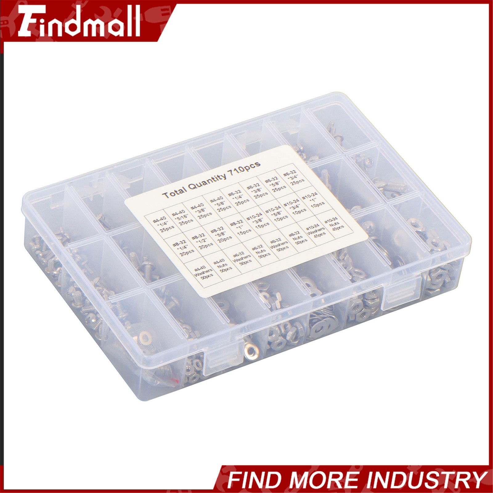 710Pcs Machine Screw Assortment Assorted Nuts Bolts and Flat Washers Kit