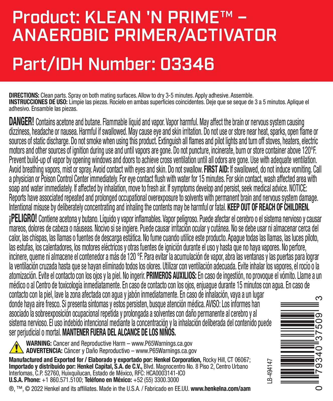 Loctite 494147 Klean N Prime Anaerobic Primer Activator Can 4.5-Oz.