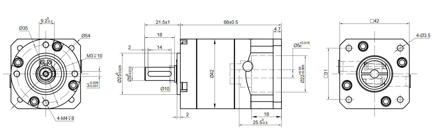 10:1 /20:1 30~45arc-min Planetary Gearbox for 5mm Standard Nema17 Stepper Motor