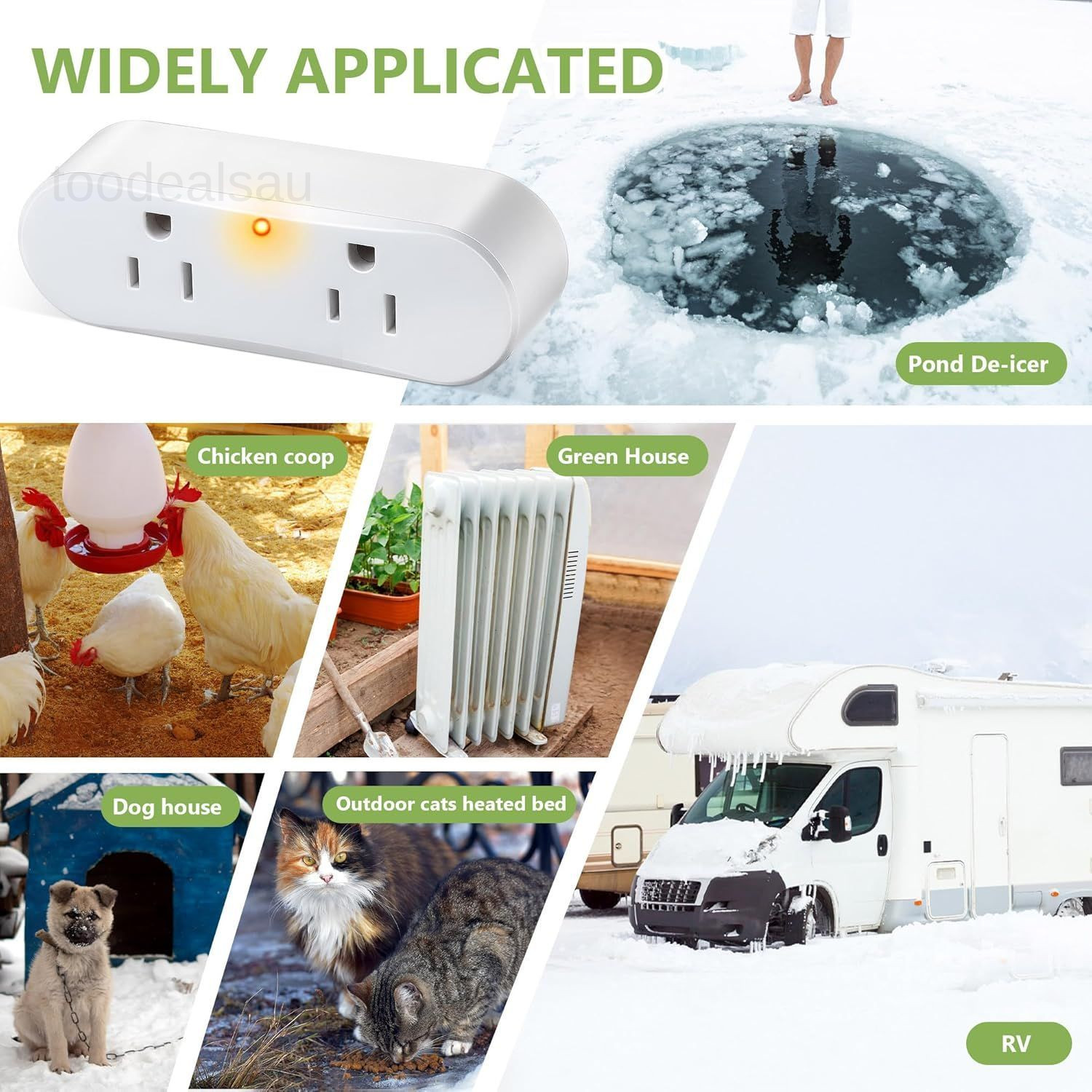 1 Pc Thermal Cube, Auto on Below 32°F Off Above 50°F, Plug in White