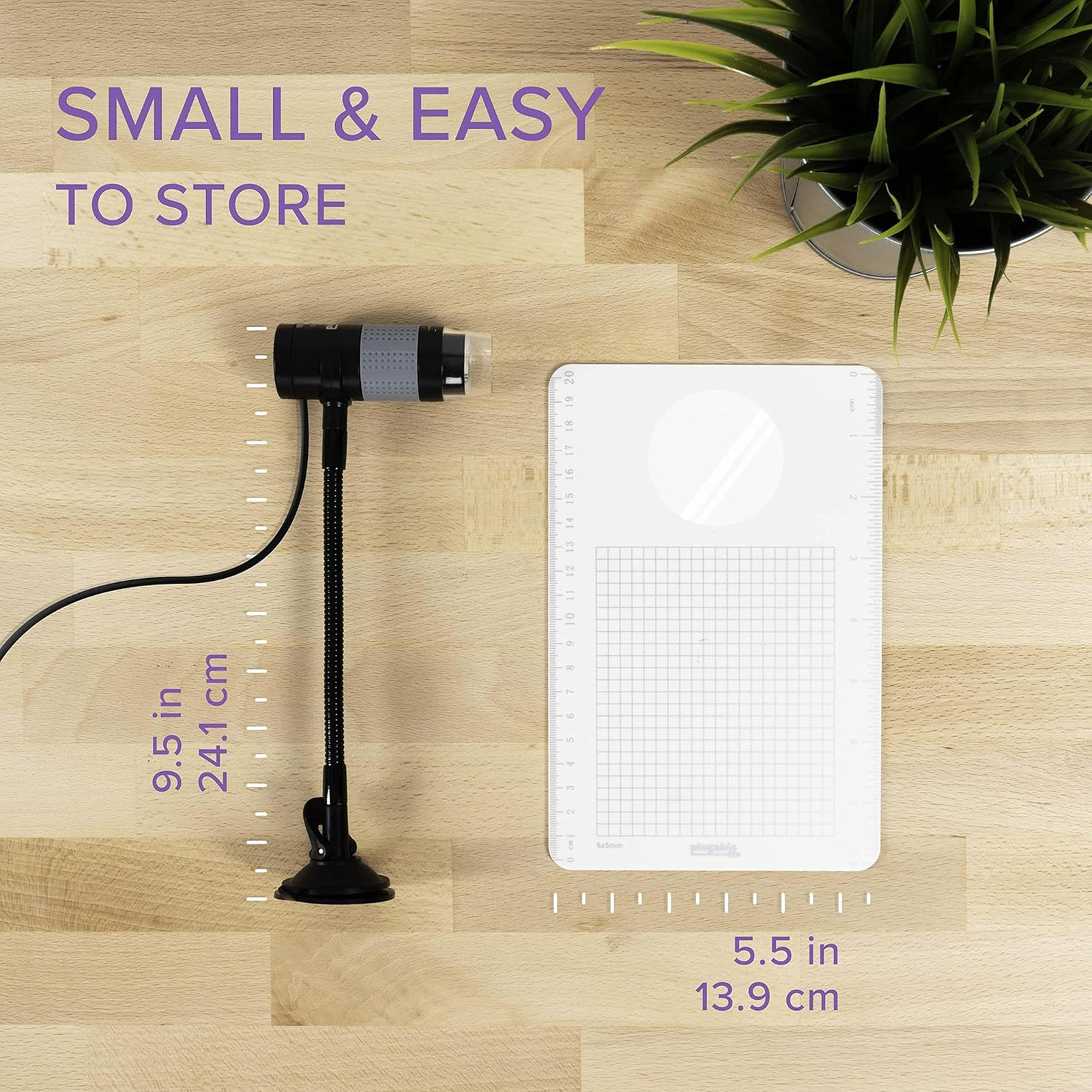 USB Digital Microscope 250x 2MP Camera with Flexible Arm Stand for Windows Mac