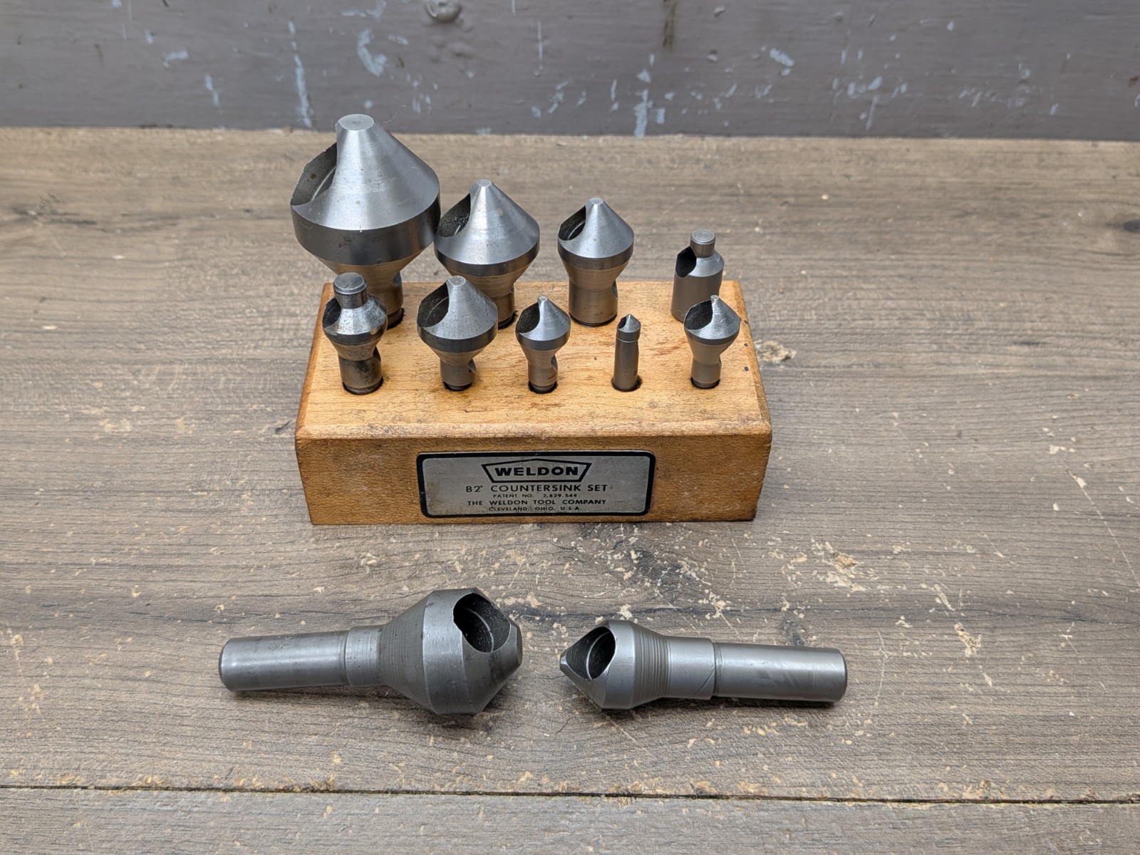 WELDON 82° HSS ZERO FLUTE PILOT COUNTERSINKS CS8-1 TO CS48, 11pc, USA MADE