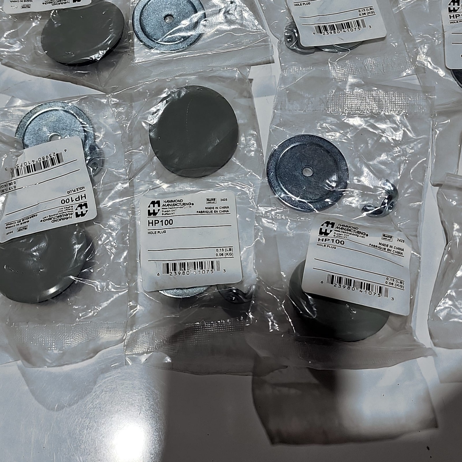 Hammond HP100 Hole Plug 1.88″ OD Gray Panel Cover Cap Lot of 10 NEW RoHS ✅