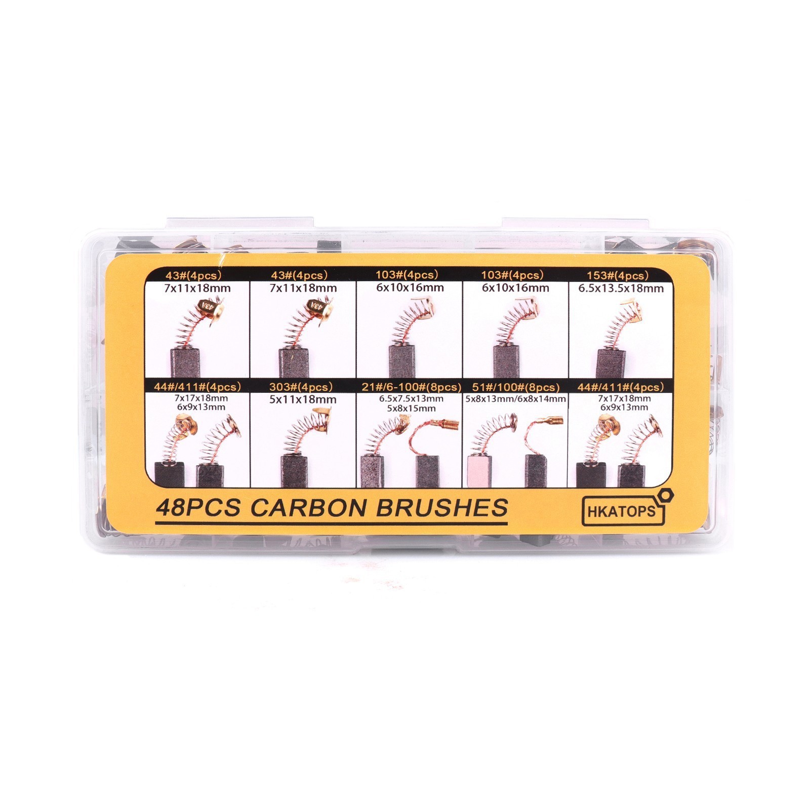 48Pcs Carbon Brushes Set – 10 Sizes for Electric Hammer Drill & Angle Grinder US