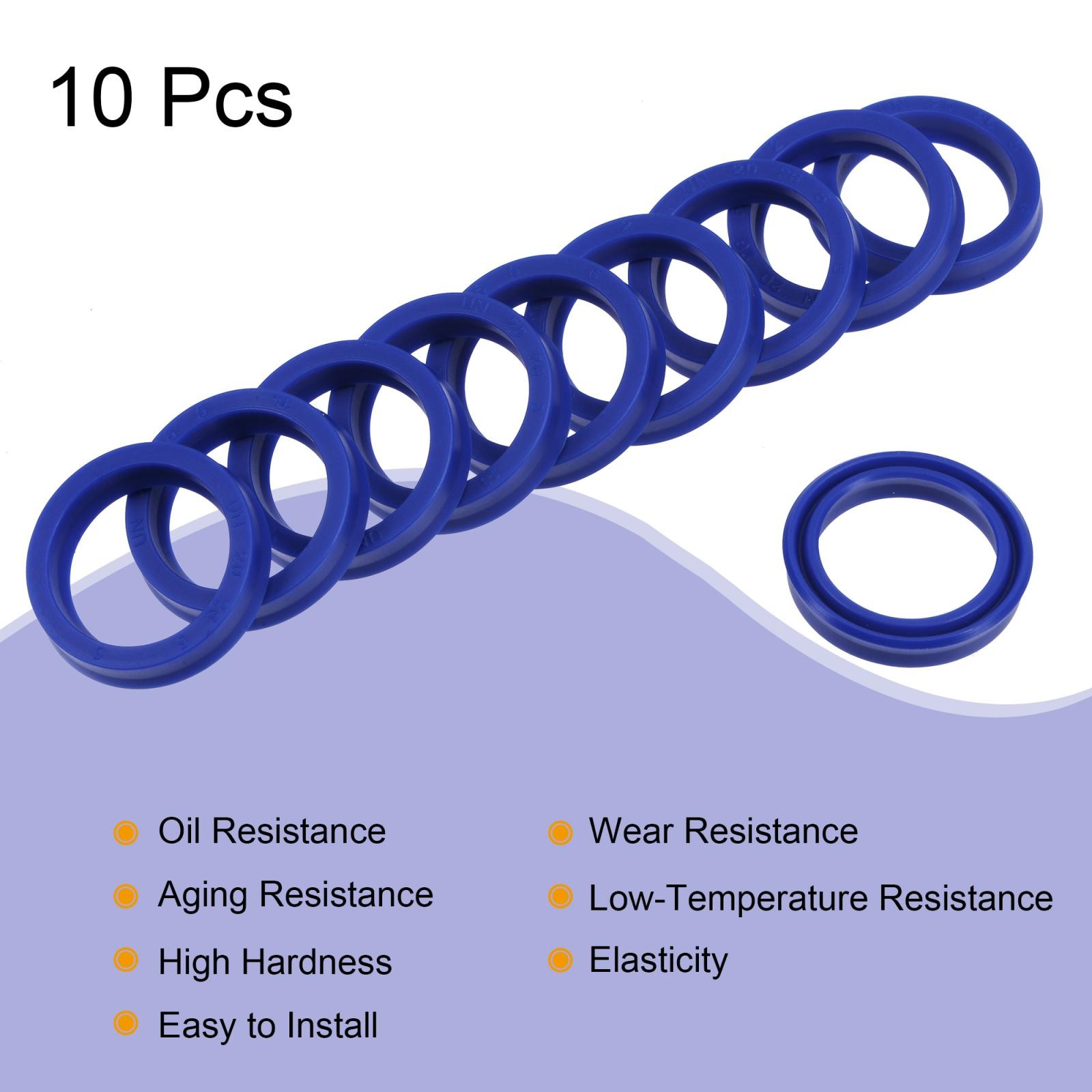 10pcs UN Radial Shaft Seal 20mm ID x 26mm OD x 5mm Width PU Oil Seal Blue