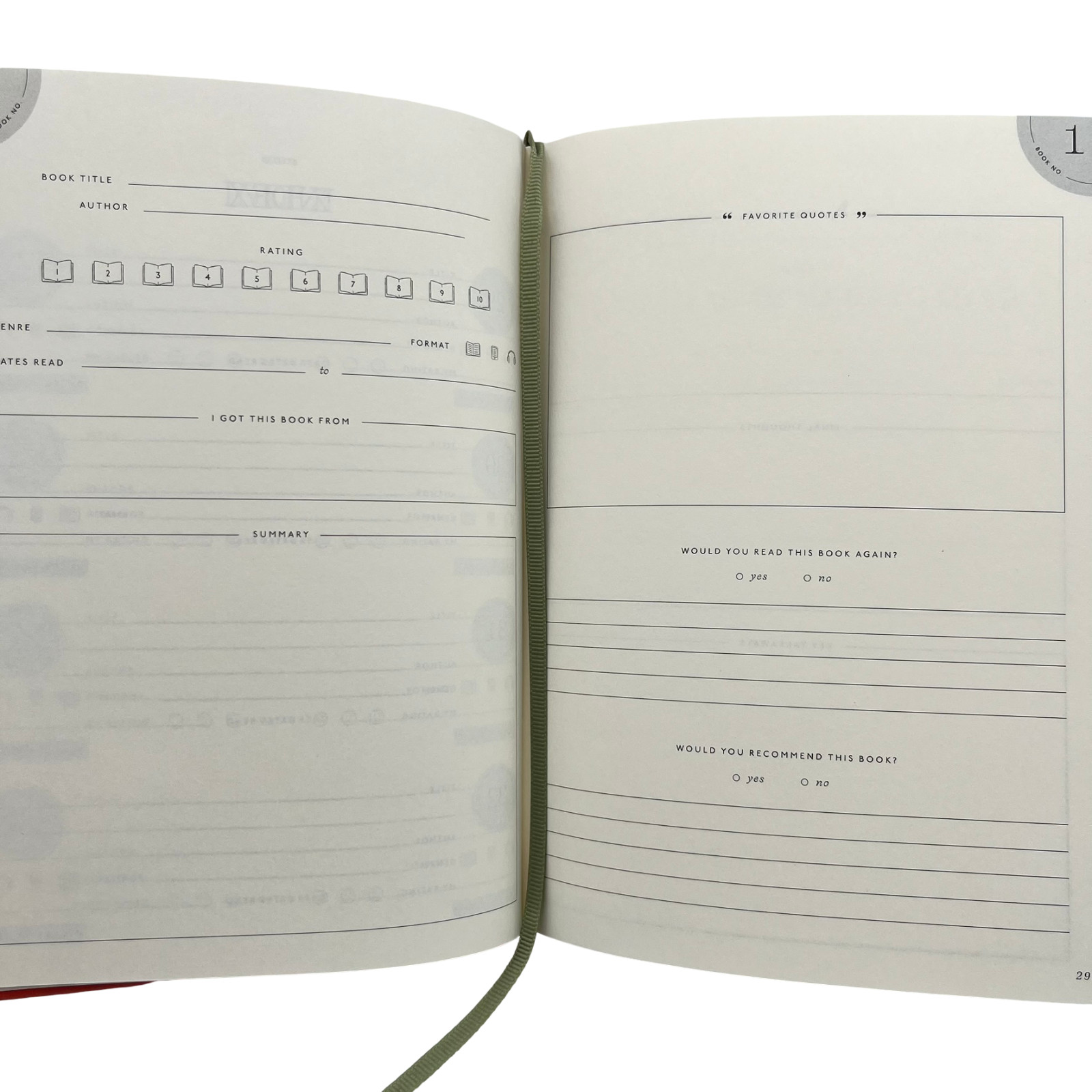 Library Card Reading Journal by Papier WS1682202 New *READ*