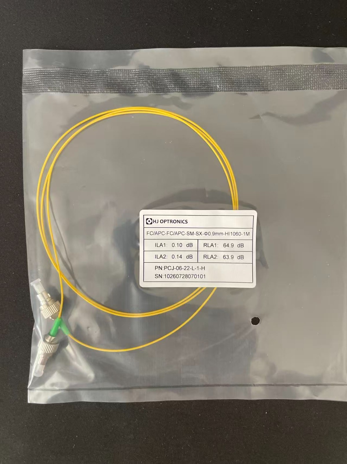 HJ Optronics HI-1060 fiber jumper 900um loose tube 1.0m FC/APC-FC/APC Patch Cord