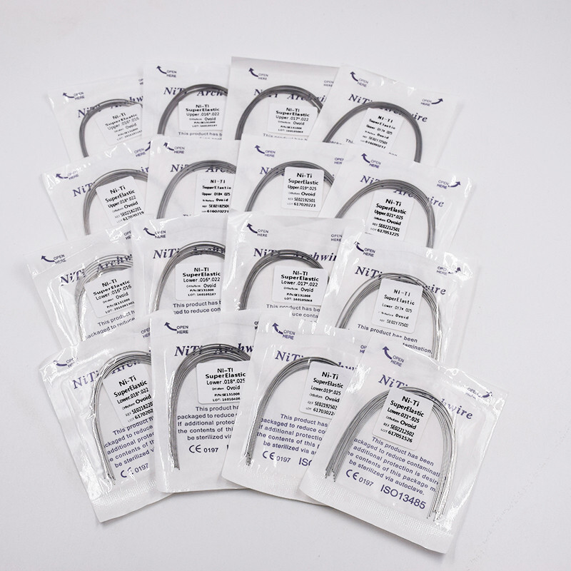 Dental Orthodontic Super Elastic Niti Rectangular Arch Wires Ovoid/Natural