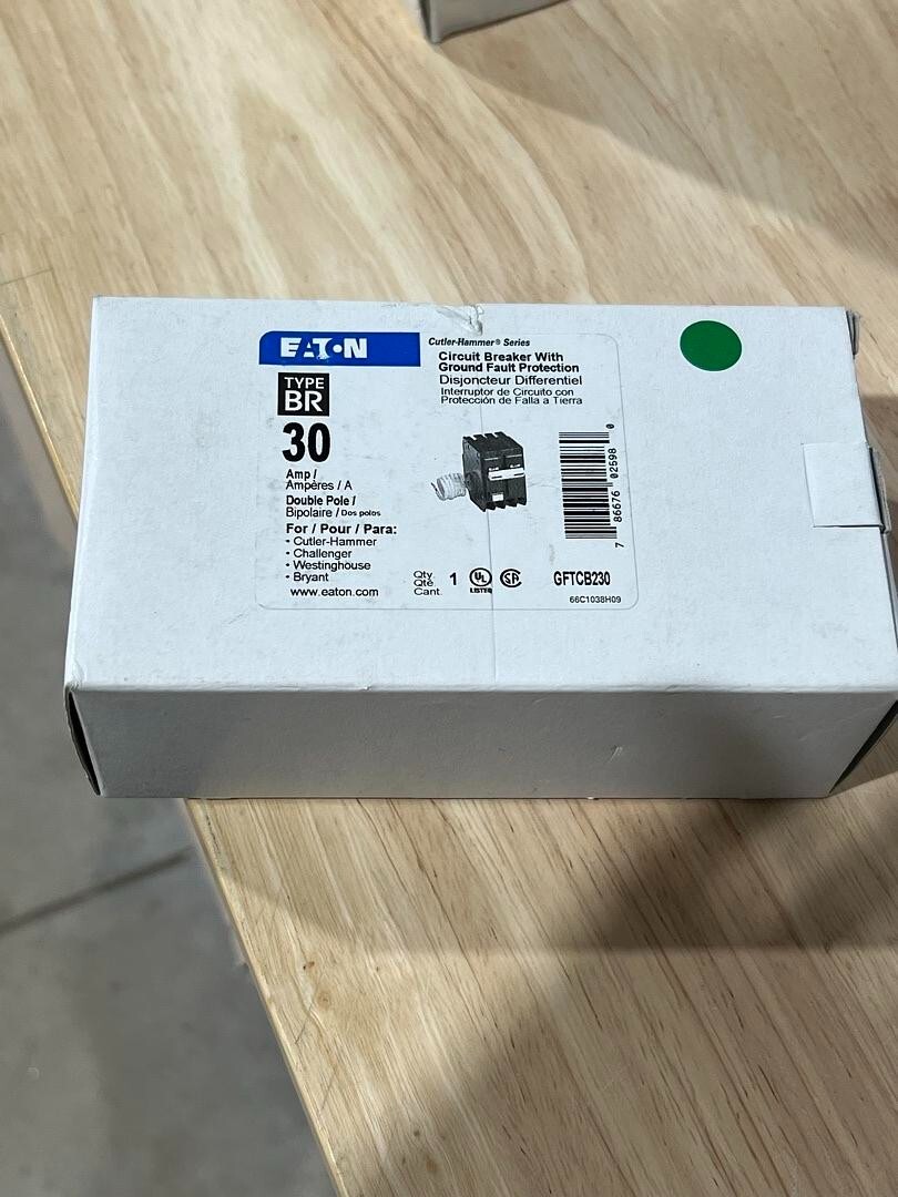NEW Eaton GFTCB230 Circuit Breaker Ground Fault 2 Pole 30A GFCI