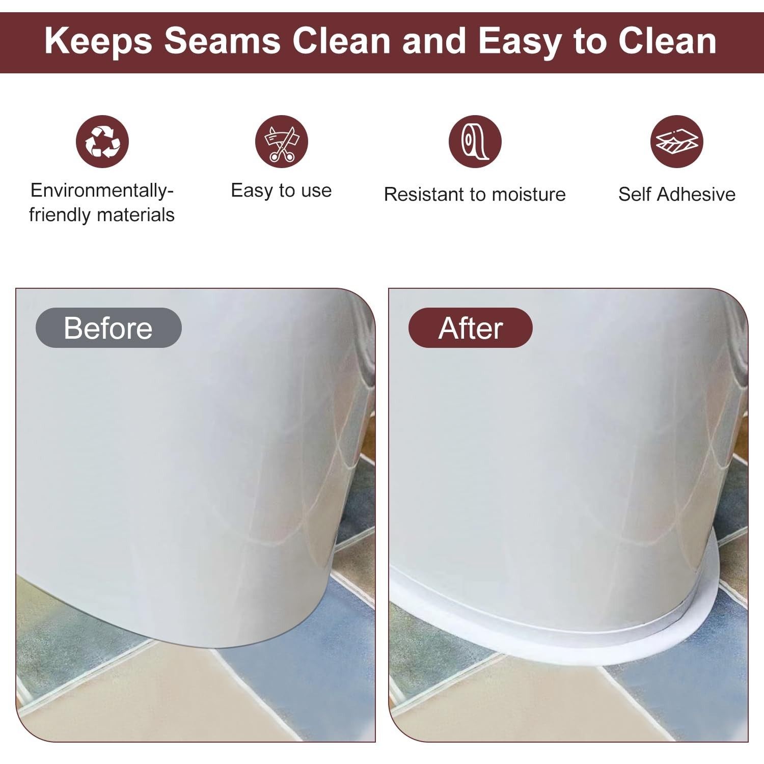 Caulk Tape, Toilet Caulk Strip, Toilet Sealer Around Toilet Base, Caulk Tape …
