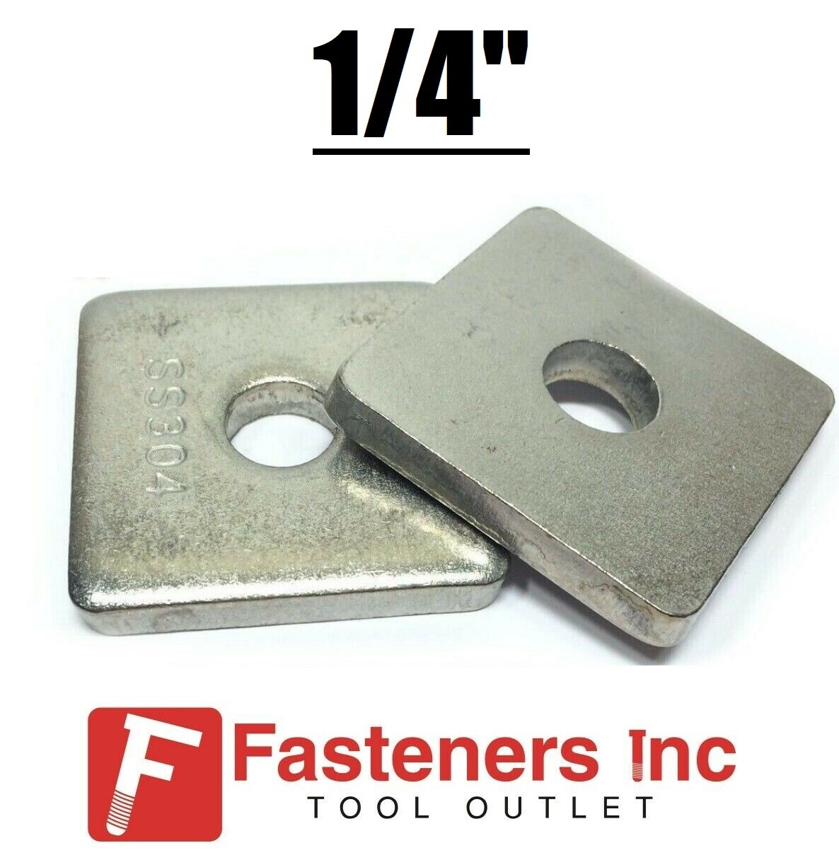 (CHOOSE QTY) 1/4″ Stainless Steel Square Washers for Unistrut Channel P1062