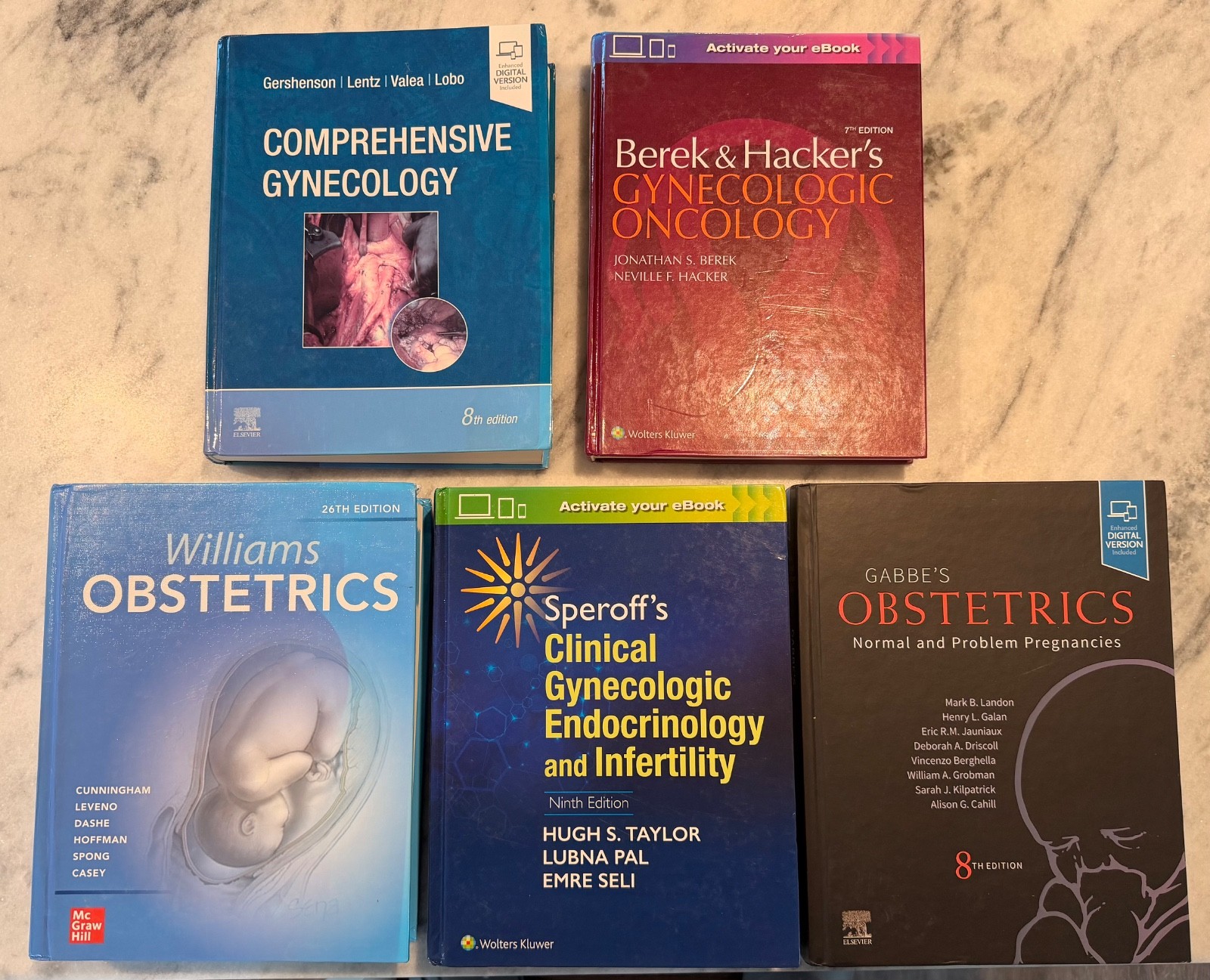 OB/GYN Medical Textbook Lot Williams Obstetrics 26th Speroff Gabbe Berek Compreh