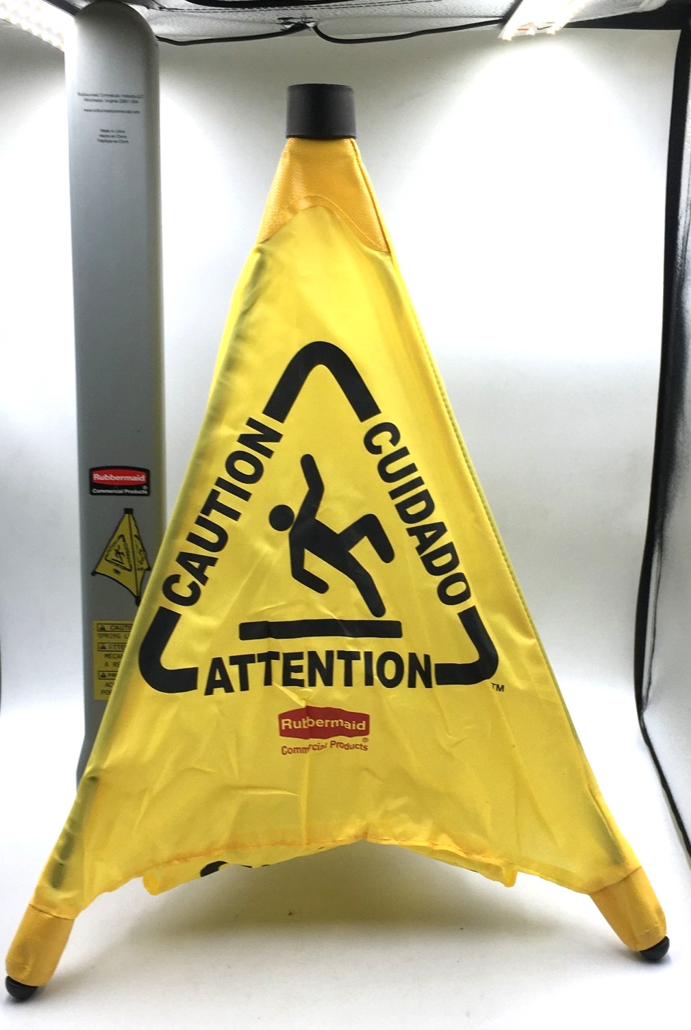 Rubbermaid 9S01 FG9S0100YEL 30″ Pop-Up Safety Cone Wet Floor Symbol Caution!