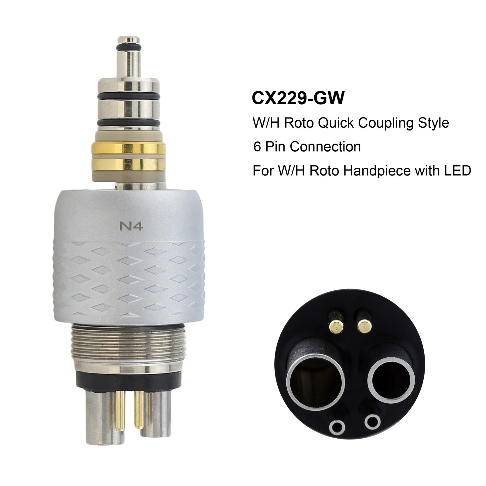 COXO Dental Fiber Optic Handpiece High Speed For W/H Roto Quick Coupler 6 Holes