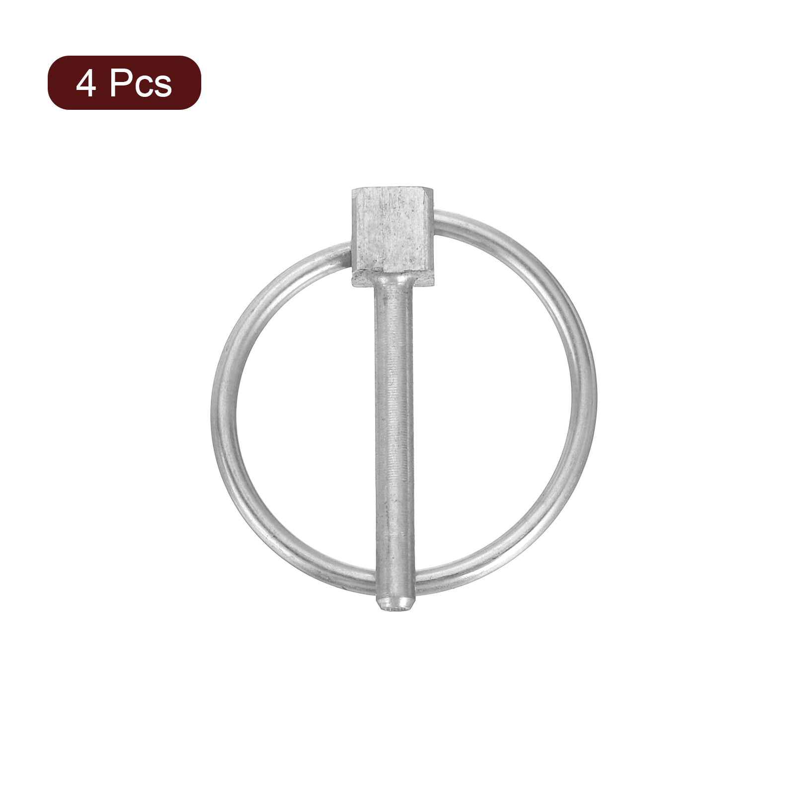 4Pcs 1/8″ x 1″ Linch Pin with Ring, Stainless Steel Round Linch Pins, Silver