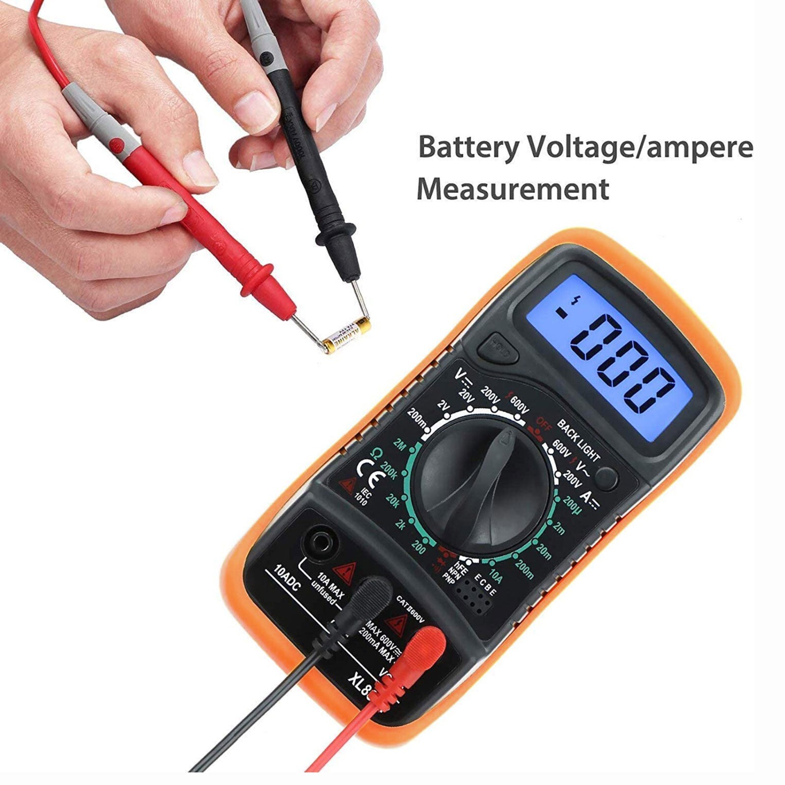 LCD Digital MULTIMETER Voltmeter Ammeter Ohmmeter Volt AC DC Tester Leads Meter