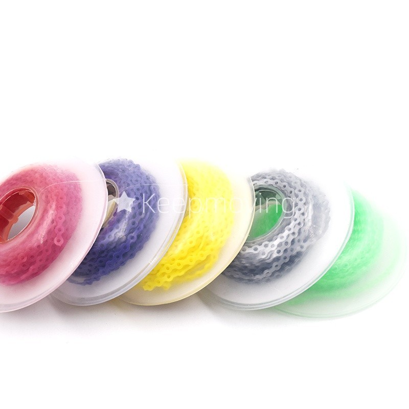 Dental Orthodontic Power Chains Elastic Rubber Braces Bands Short/Long/Close