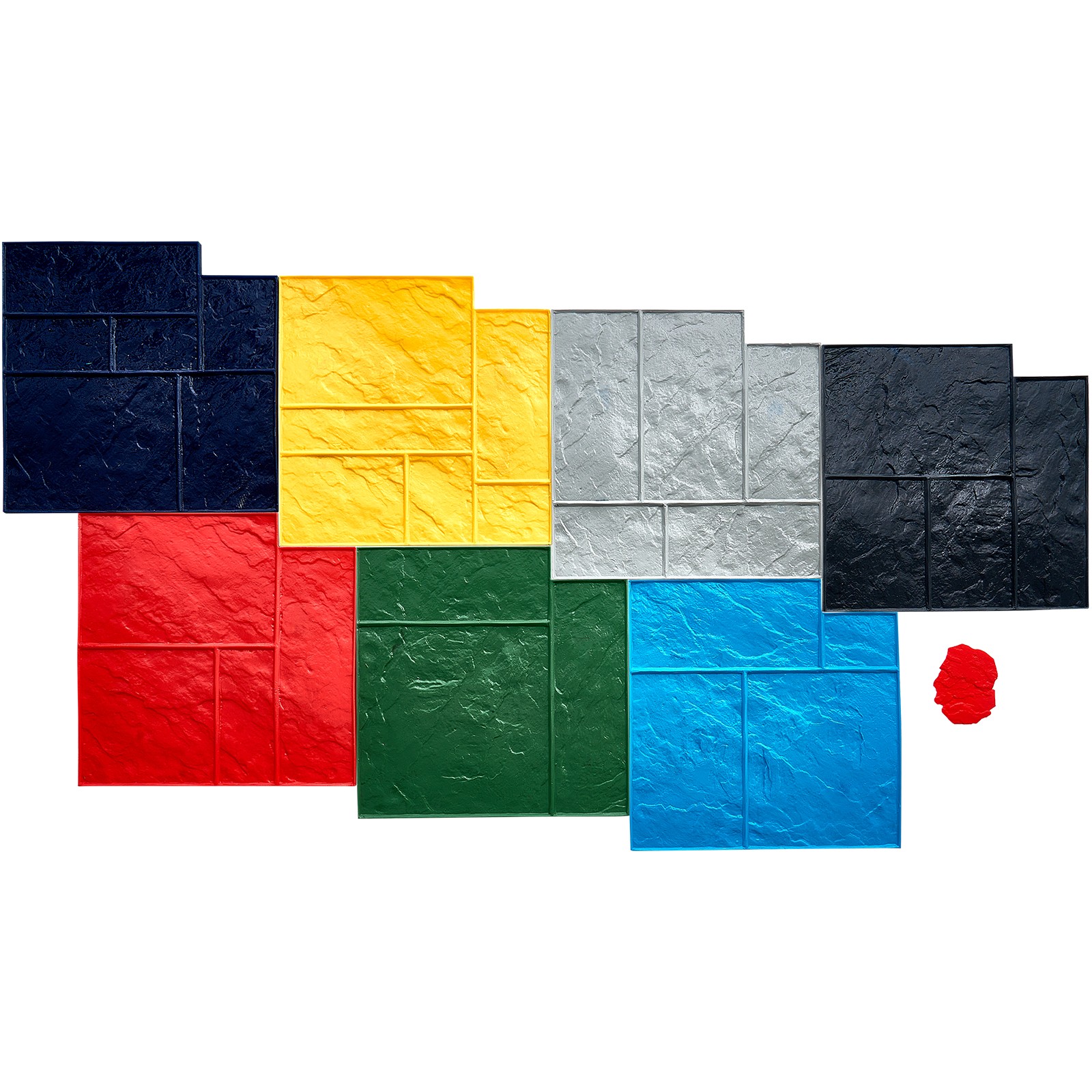 Uimoso Concrete Stamping Mats 24 in7pcs Polyurethane Texture Skins for Texturing