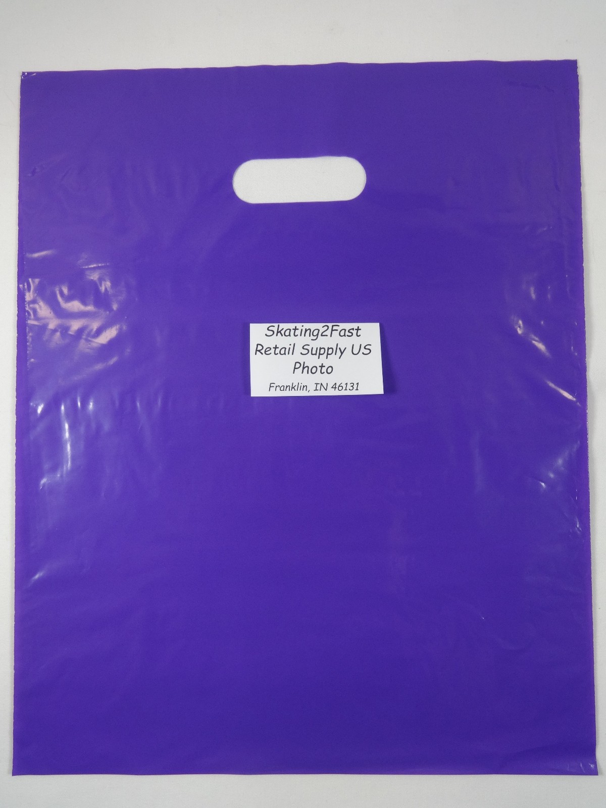 100 Qty. 12″ x 15″ Purple Glossy Low Density Merchandise Bag Retail Shopping
