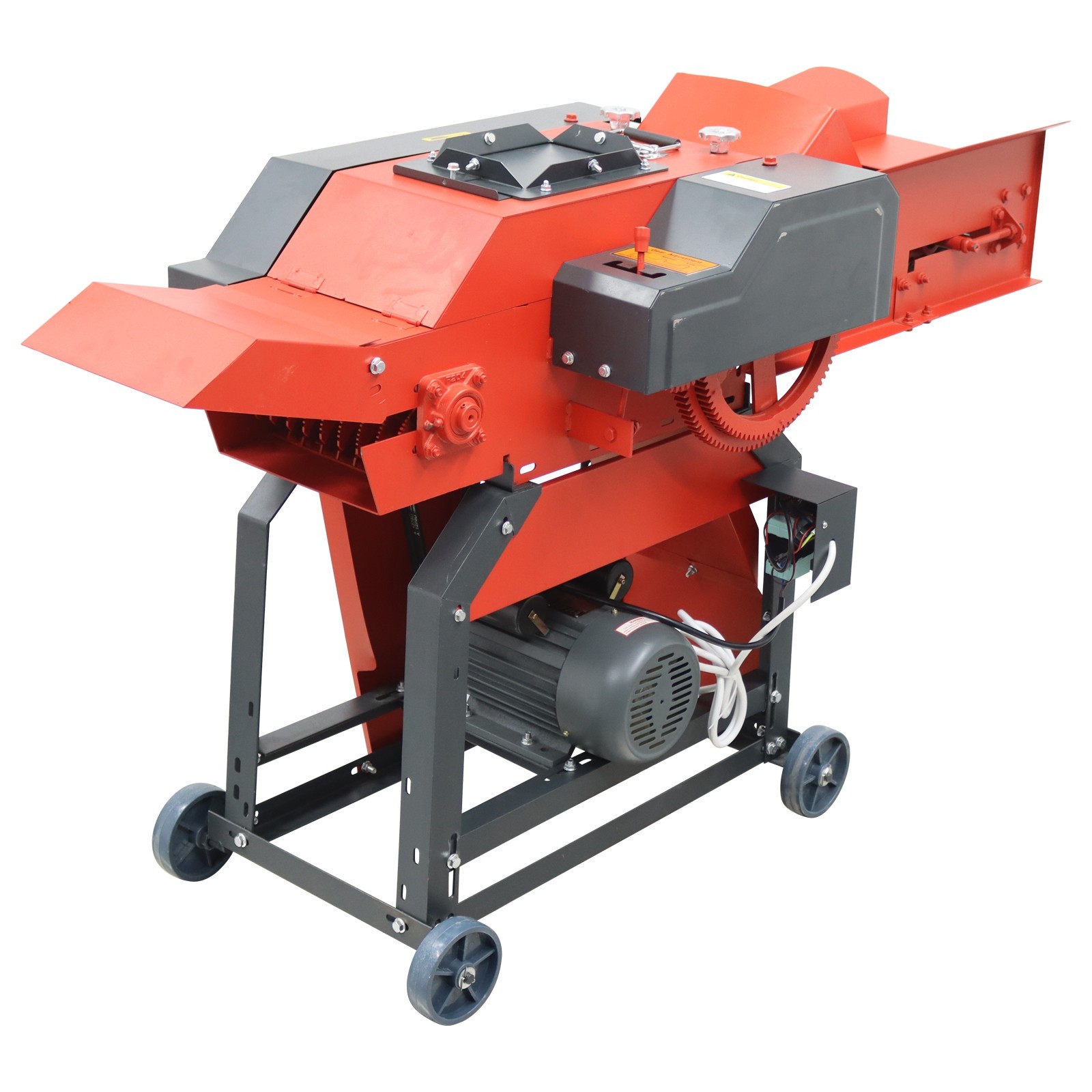 220V Hay Straw Grass Cutter Crusher Pulverizer with Conveyor for Automatic Feed