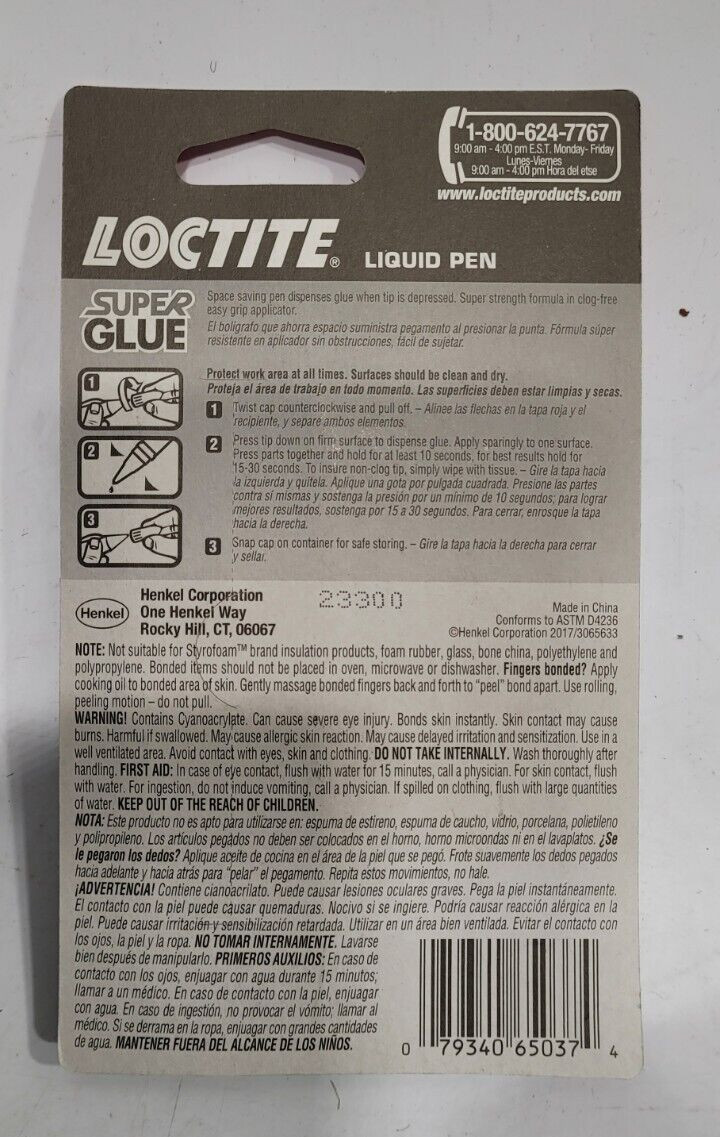 Loctite Super Glue Liquid Pen Multi-Surface Single Drop Applicator 3g