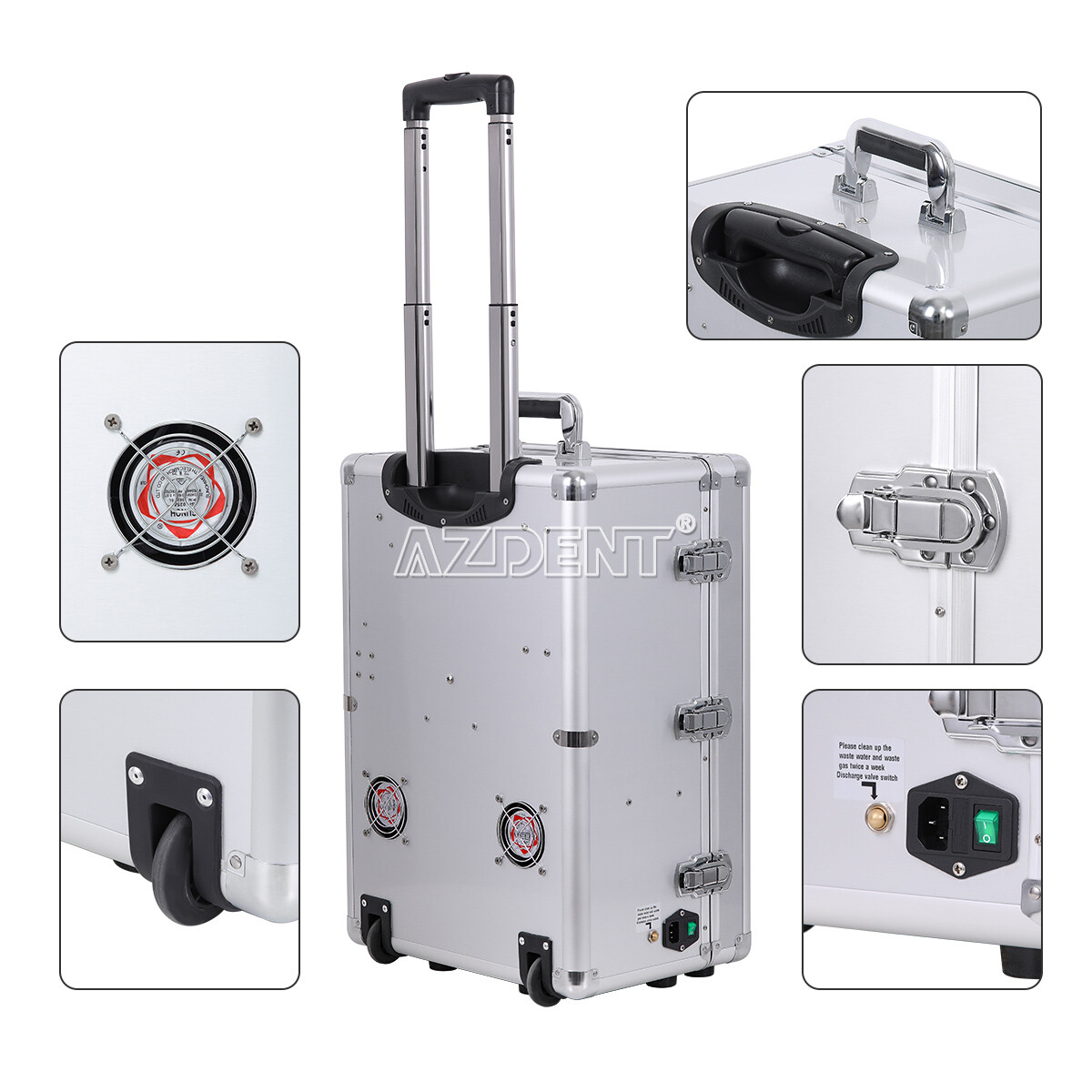 Portable Dental Delivery Unit Air Compressor Suction 4 Holes Light Curing/Chair