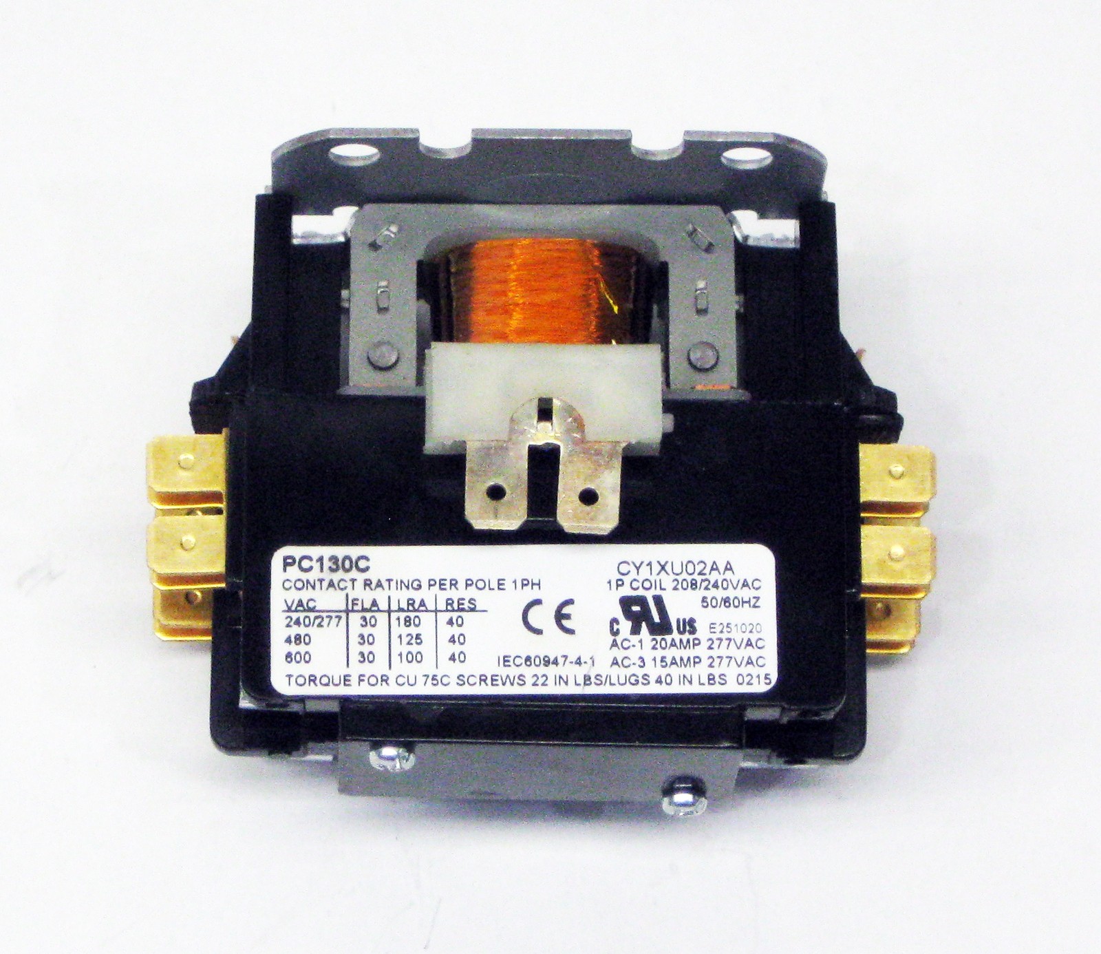 C130C Single One 1 Pole 30 Amps 208/240 Volts A/C Contactor 230 V coil