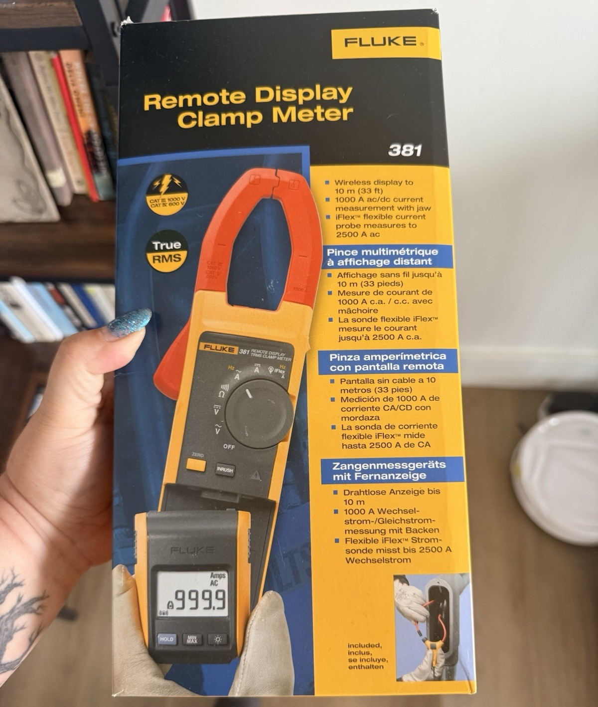 Fluke 381 True RMS Remote Display Clamp Meter CAT IV 1000V 9999 Count