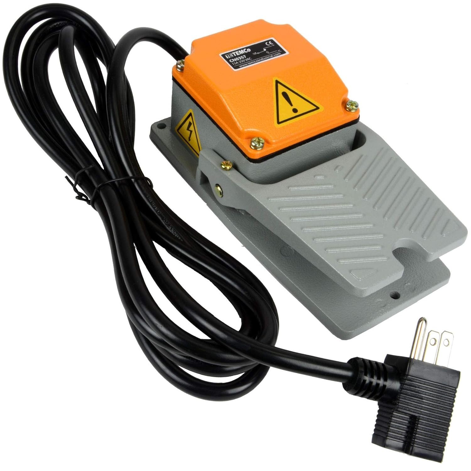 Professional Cast Aluminum Foot Switch – 15A, SPDT, Momentary, 10ft Cable