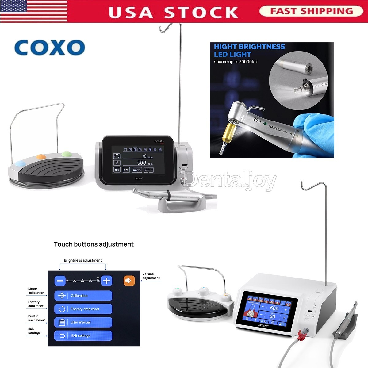 COXO C Sailor Pro Dental Surgical LED Implant Motor System 20:1 Contra Angle