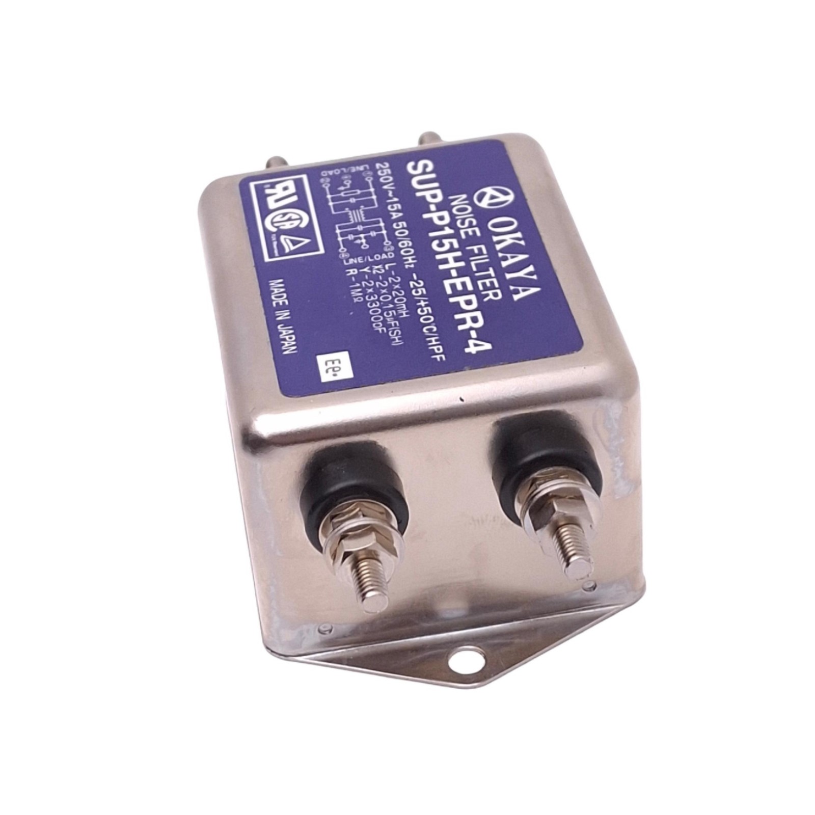 Okaya SUP-P15H-EPR-4 Powerline Noise Filter, 250VAC 15A, 20-30dB 10000Hz