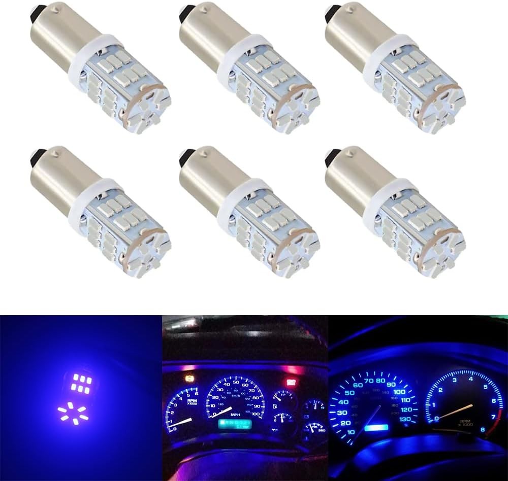 6-Pack 3014 30SMD Blue LEDS BA9 BA9S 53 57 1895 1445 17053 64111 L Color: Blue