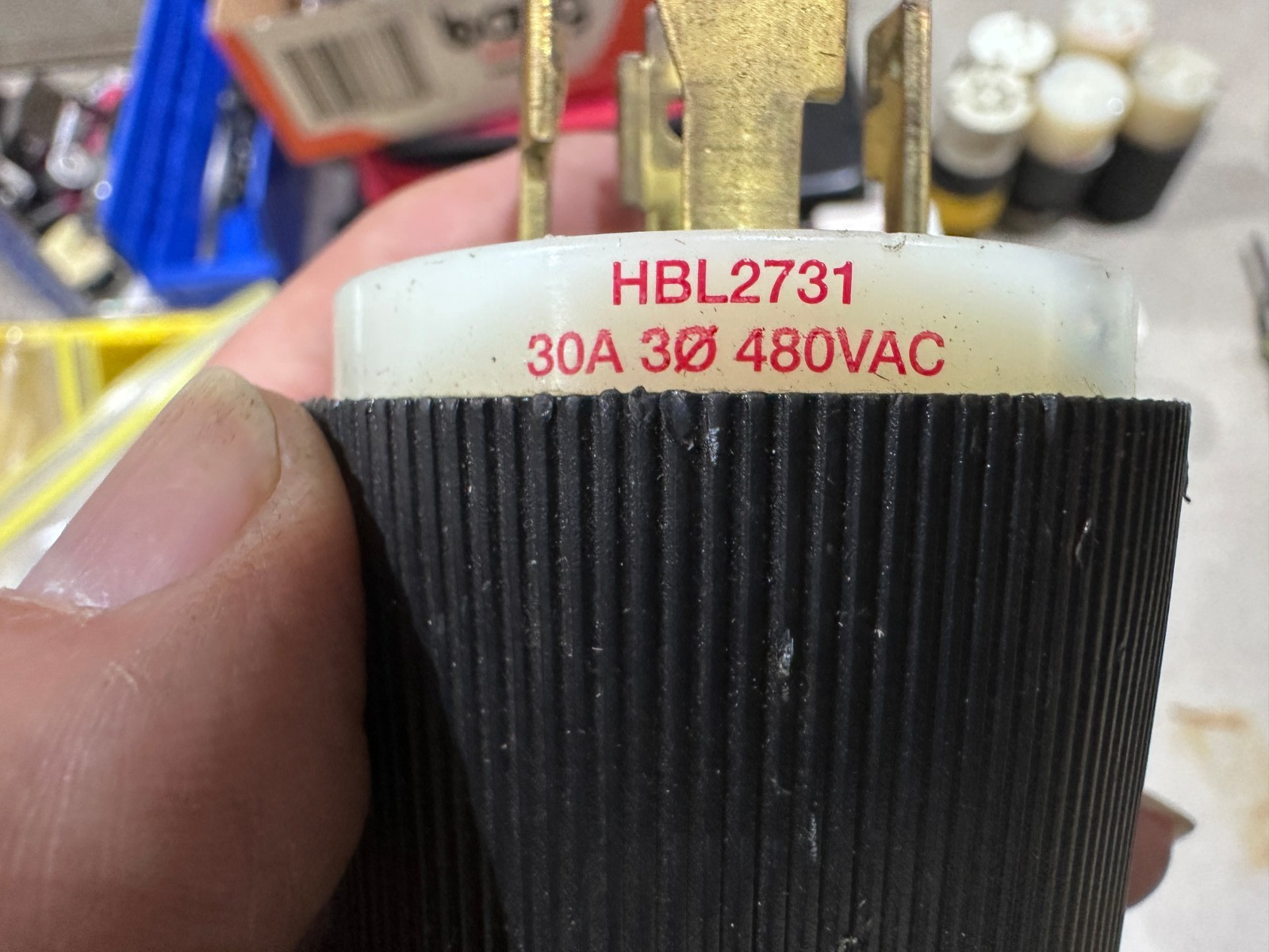 Twist-Lock Plug, 30A 480V 3Ph – Lot of 5, Hubbell HBL2731P & others