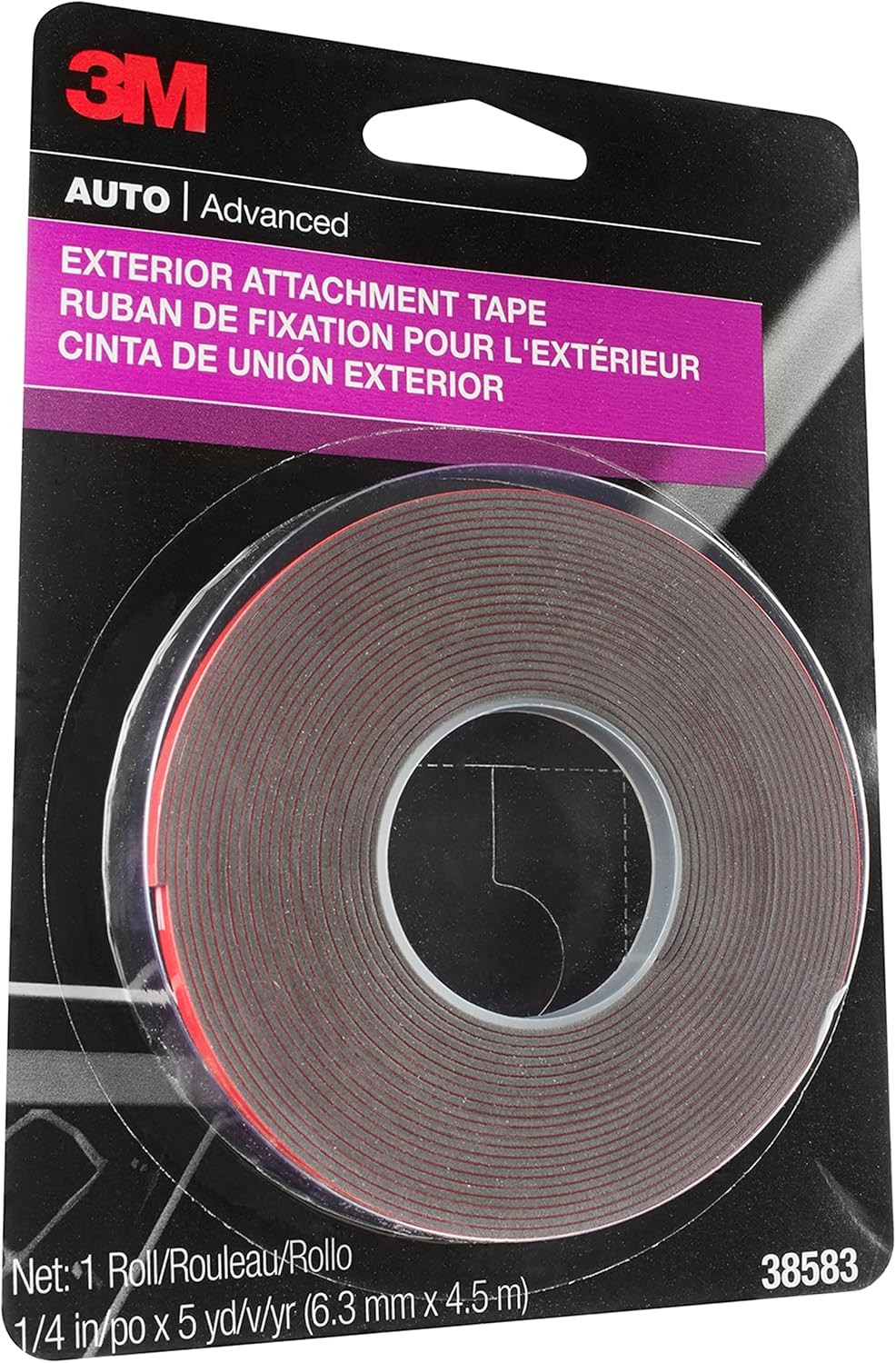 3M Exterior Attachment Tape Ideal for Moldings Emblems and Trim 1/4 in width