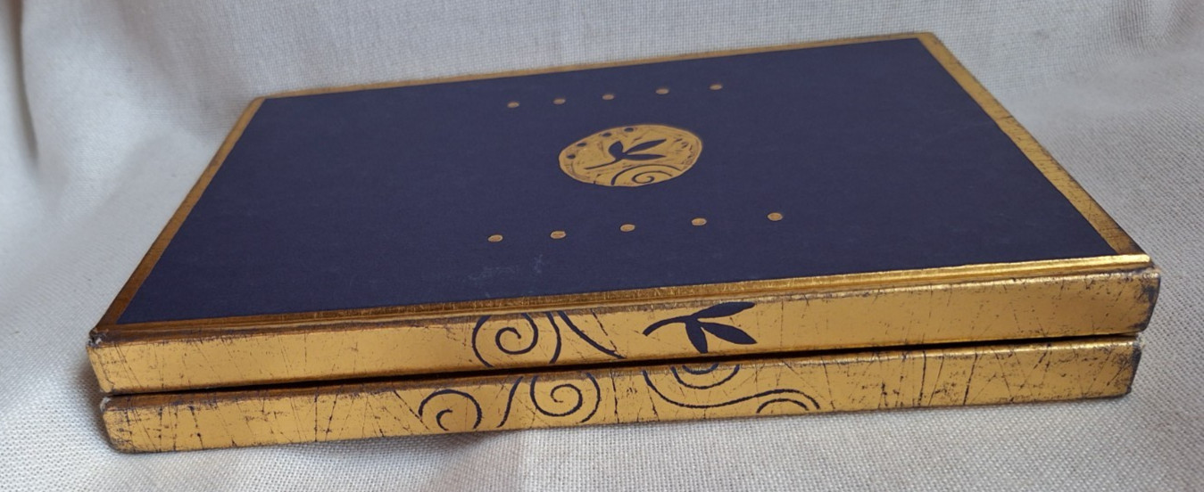 2 Journals Hardcover Blank Page Purple & Gold Celestial, Boho, Travel Notebook