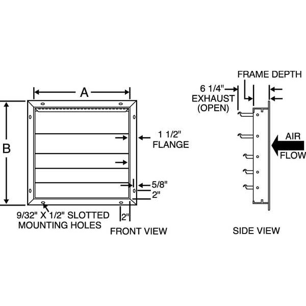 Dayton 3C308 24 In 27″H-W 5.75″L Aluminum Backdraft Damper, 24-1/2 In X 24-1/2